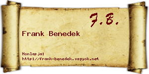 Frank Benedek névjegykártya