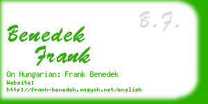 benedek frank business card